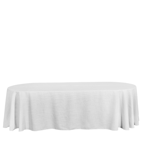Baumwoll Polyester Tischdecke Altweiß oval 400x250cm mieten