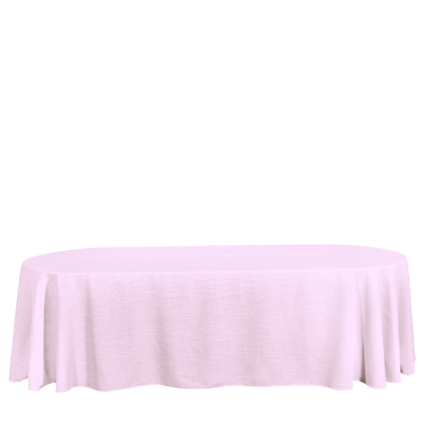 Baumwoll Polyester Tischdecke Puder oval 400x250cm Mieten