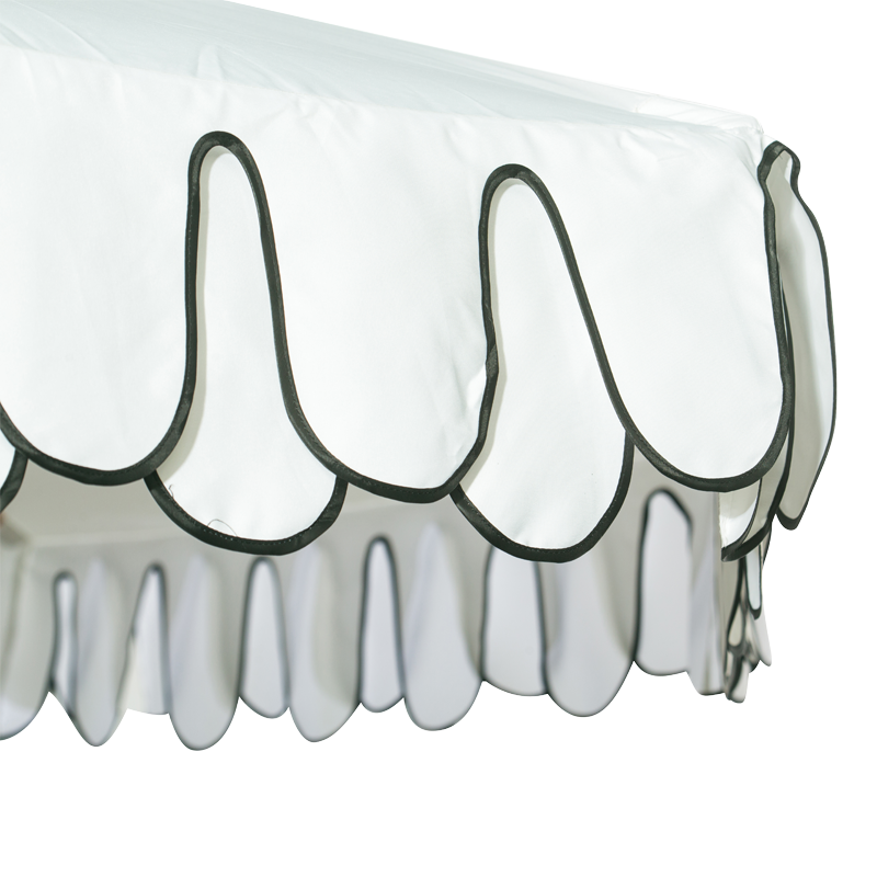 Sonnenschirm Weiß 300 cm | Volant Schwarz Mieten - Eventdekoration Wiesent München Sonnenschirm Weiß 300 cm | Volant Schwarz Mieten - Eventdekoration Wiesent München