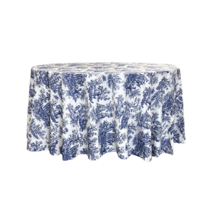Tischdecke Toile de Jouy Blau rund 330cm mieten München